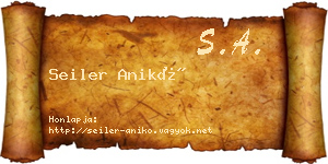 Seiler Anikó névjegykártya