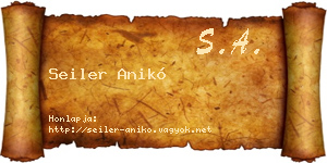 Seiler Anikó névjegykártya